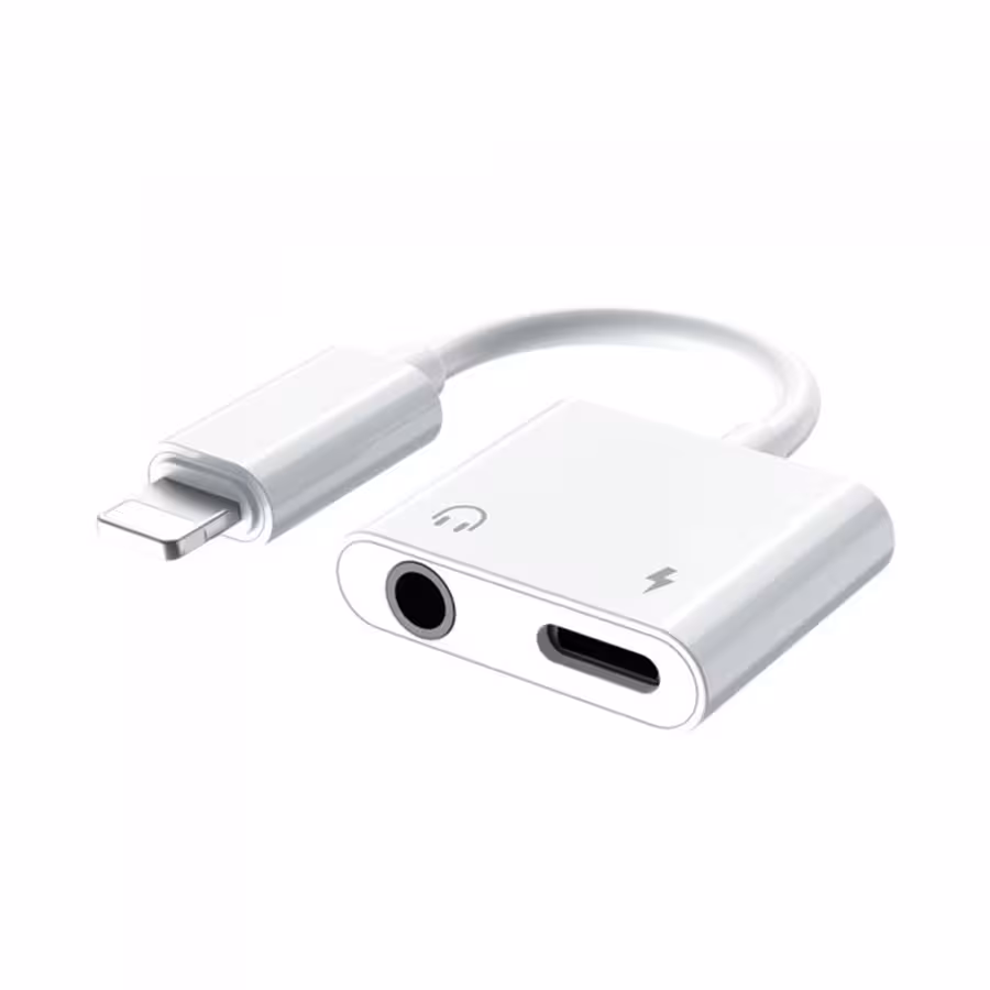 کابل تبدیل لایتنینگ اتصال همزمان هندزفری و شارژر ریمکس مدل RL-LA07 Lightning Male to 3.5mm And Lig