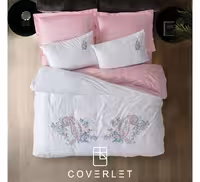 روتختی دونفره سفید صورتی کاوری مدل Cadenza