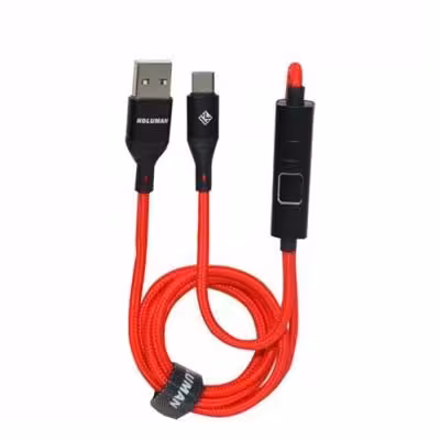 کابل شارژ تایپ سی تایمردار کلومن مدل KD L66 به طول 1 متر