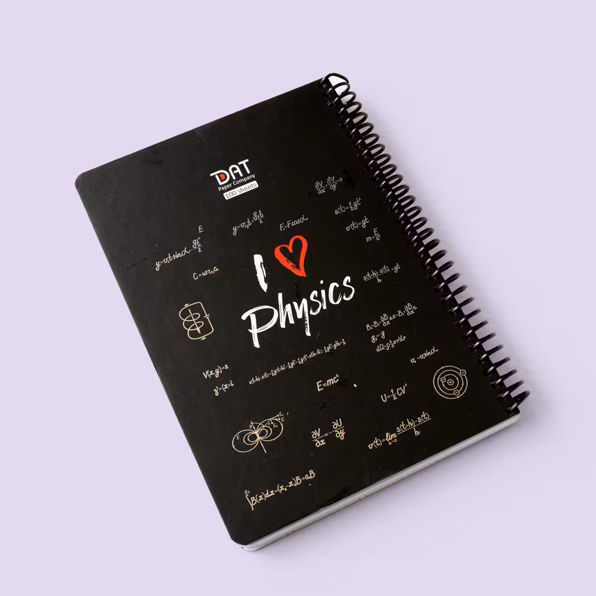 دفتر خط دار مشکی فیزیک 100 برگ دات (DAT)