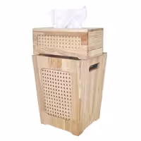 ست سطل و دستمال چوب و حصیر هایلو