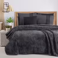 ست روتختی کِرپ با پتوی اسپانیایی ANTRASİT