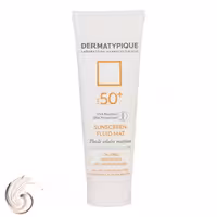 ضد آفتاب فلوئید درماتیپیک بی رنگ پوست چرب مدل Fluid Mat با SPF 50