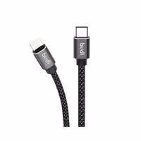 کابل شارژ کنفی USB-C به لایتنینگ بودی مدل Budi DC206TL30B طول 3 متر با گارانتی 18 ماهه شرکتی (6 ماه تعویض)