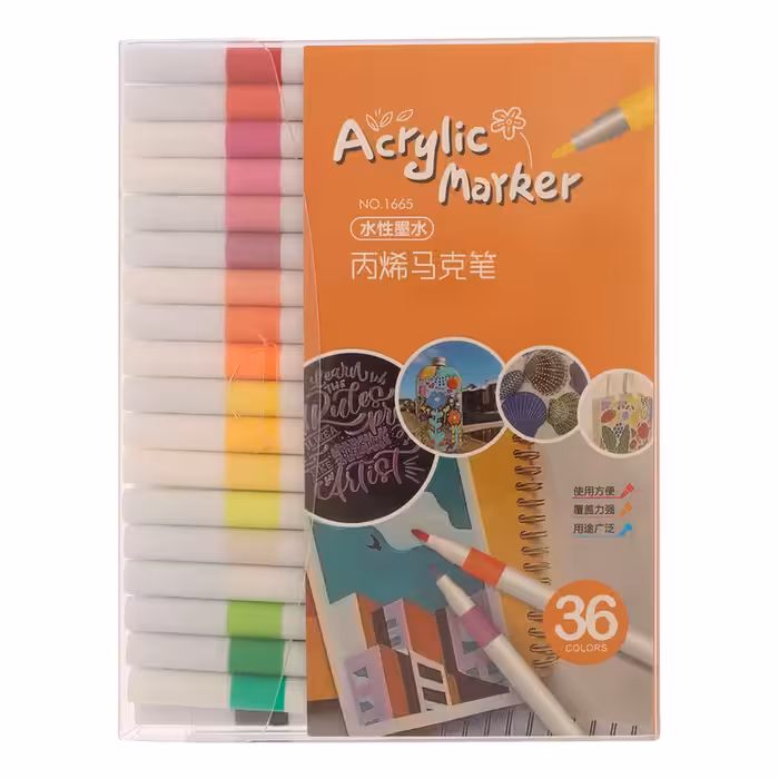 ماژیک چند منظوره مدل اکرلیک کد 1665 مجموعه 36 عددی | چاوه