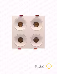چراغ سقفی توکار چهار قلو دکوراتیو 4*12 وات رفلکتوردار یزد نور