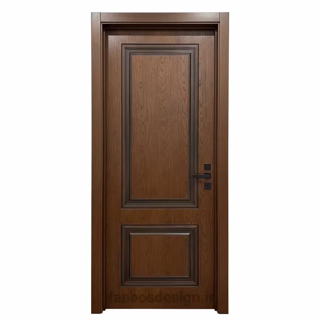 درب چوبی کلاسیک قهوه‌ای کد 30655