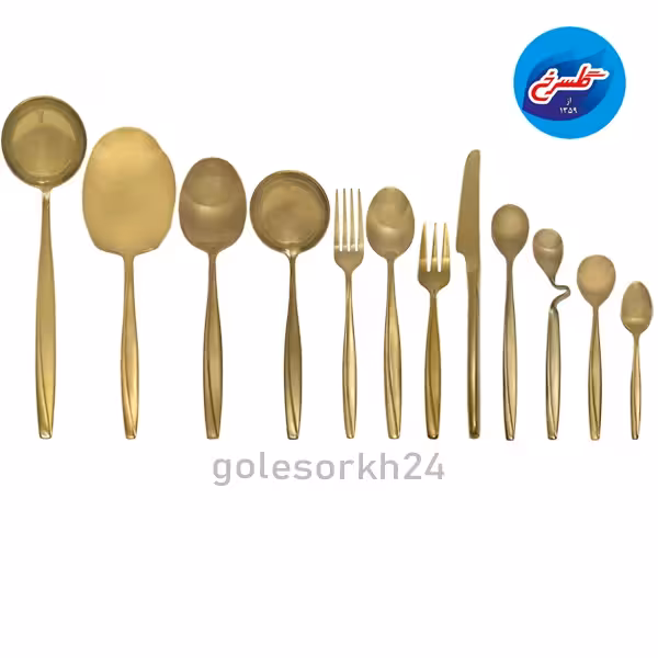 سرویس قاشق و چنگال ام جی 150 پارچه مدل ماینز طلایی