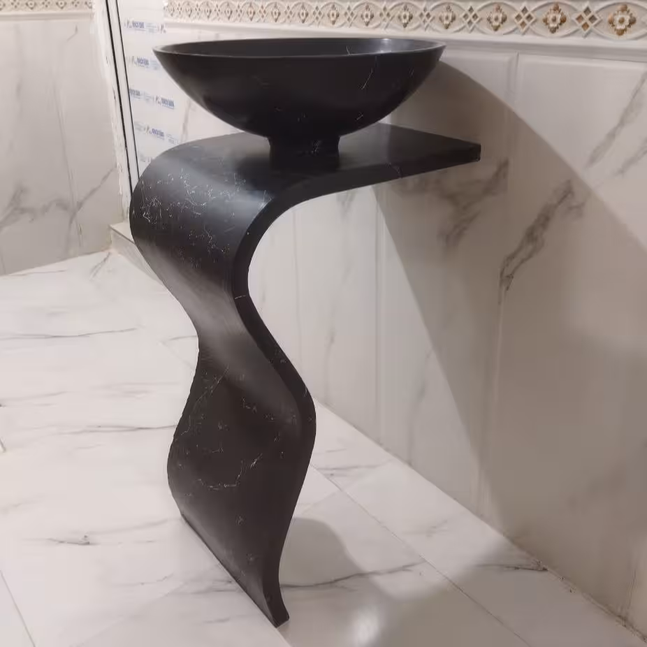 روشویی پایه موجدار رگه ماربل