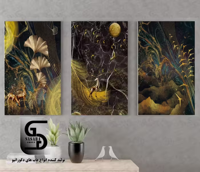 تابلو دکوراتیو سه تکه 60*40 درجه1