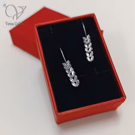 گوشواره نقره تراش طرح گندم کد 9126