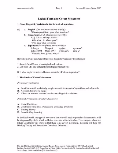 خرید و دانلود نسخه کامل کتاب Advanced Syntax: Lecture Notes
