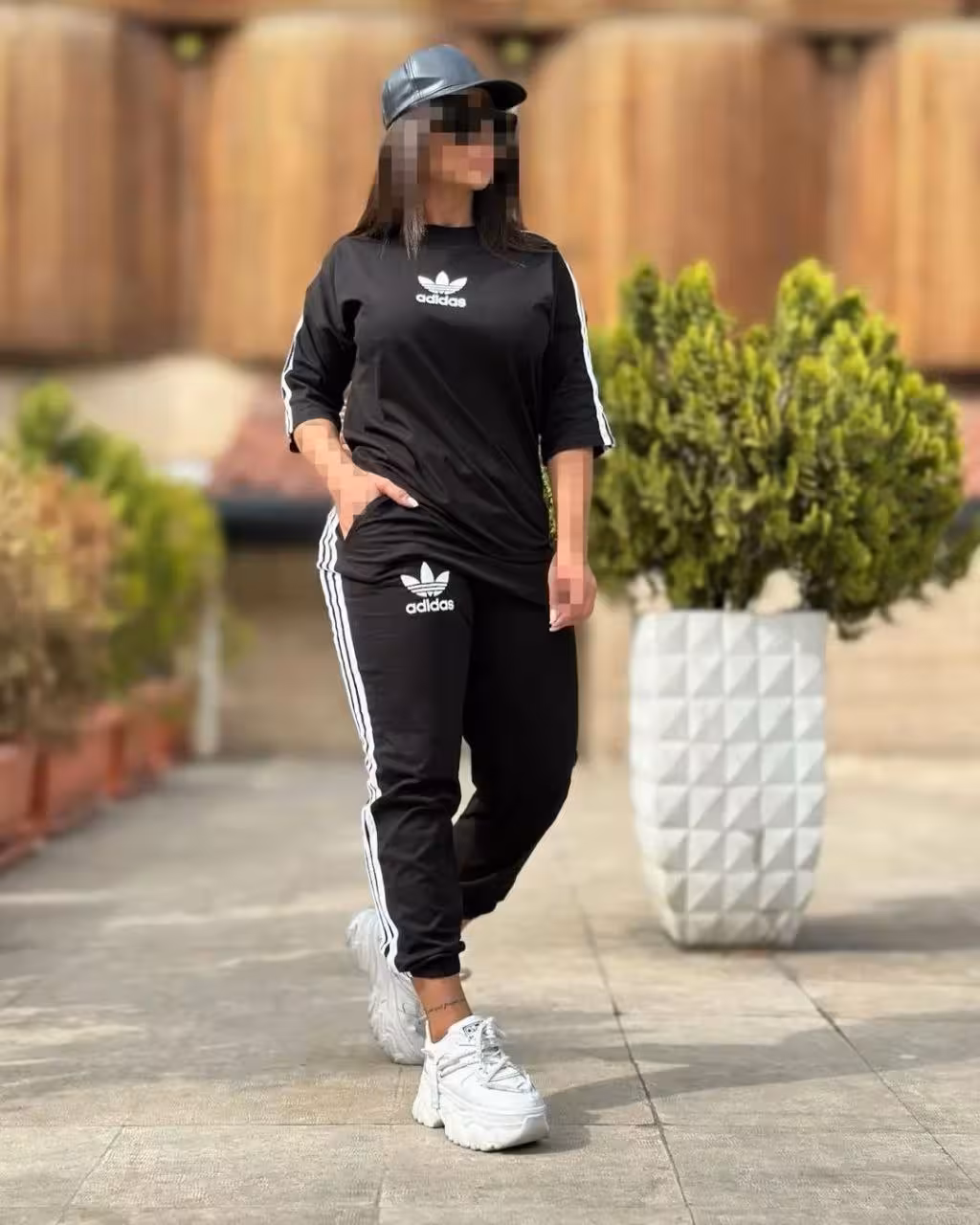 تیشرت شلوار ست آدیداس چنس ویسکوز فلامنت نیل هم زنانه و مردانه به صورت ست