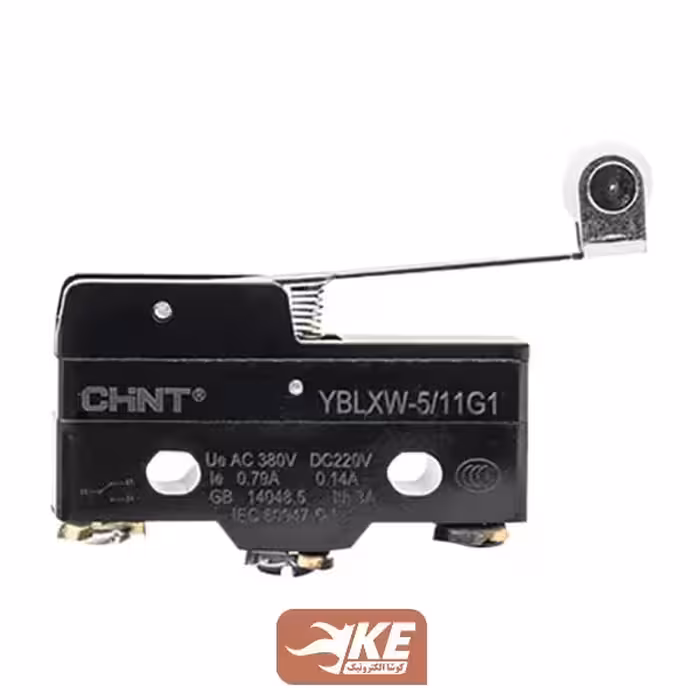 میکروسویچ ساده قرقره‌ای دسته‌بلند چینت YBLXW-5/11G1