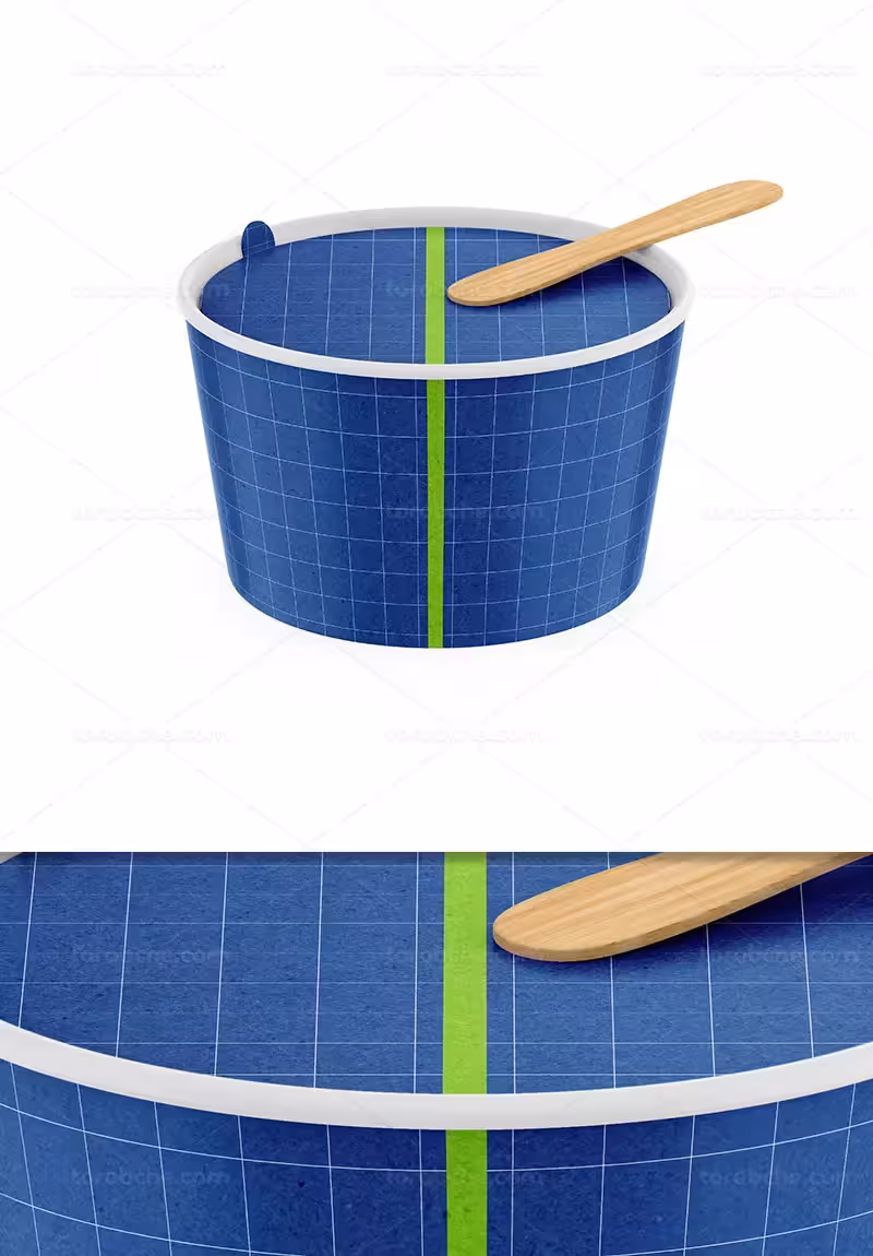 موکاپ بستنی لیوانی لایه باز | گرافیک با طعم تربچه