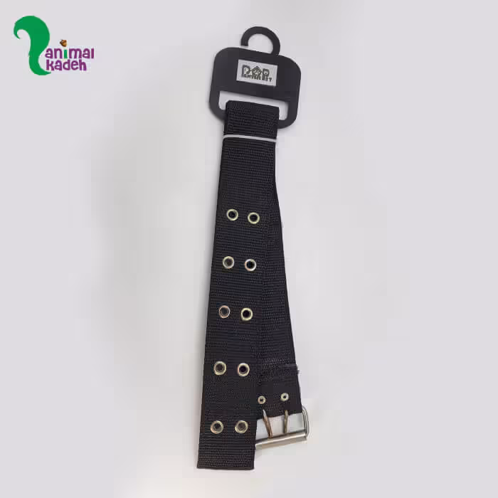 قلاده گردنی سگ و گربه برزنتی 2 لایه مشکی سگک دوتایی