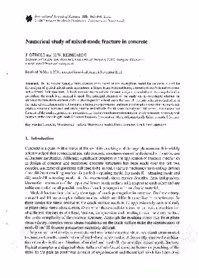 خرید و دانلود نسخه کامل کتاب Numerical study of mixed-mode fracture in concrete