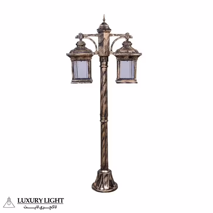 چراغ حیاطی پلاستیکی دوشاخه دایان ( پلی کربنات اصلی 3 سال ضمانت )