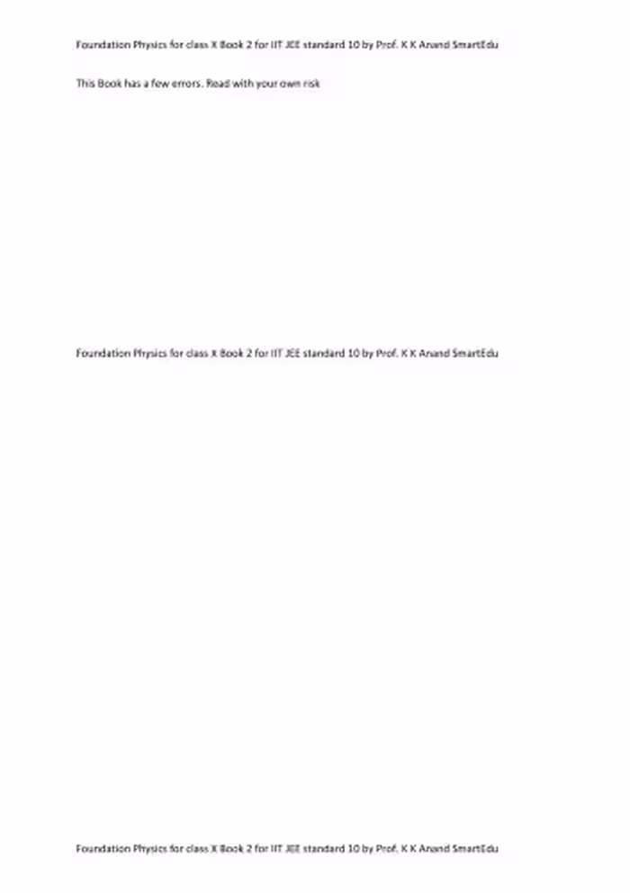 خرید و دانلود نسخه کامل کتاب Foundation Physics for class X Book 2 for IIT JEE standard 10