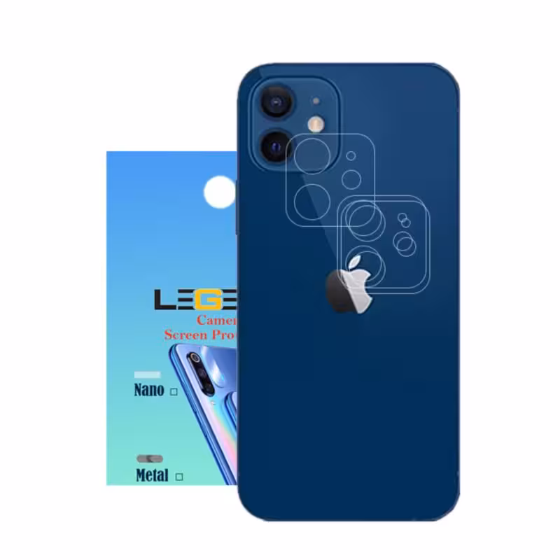 محافظ لنز دوربین لجند مدل نانو گلس مناسب برای موبایل اپل iPhone 12 بسته 3 عددی