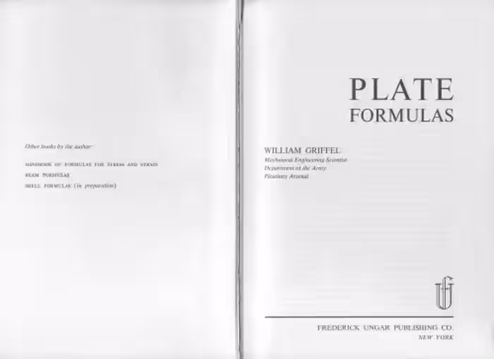 خرید و دانلود نسخه کامل کتاب Plate Formulas