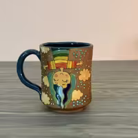 ماگ رنگی گلس طرح سه