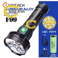 چراغ قوه شکاری 9 لامپ کینساچ KINSACH KS-F99 اورجینال - کمپ آراس