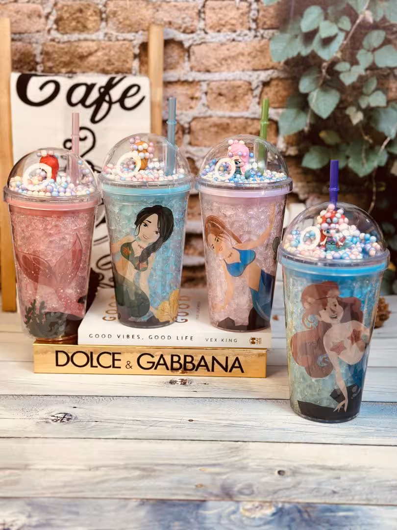 ماگ اسموتی 2 جداره ژل دار طرح پری دریایی کد 2615