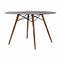 میز گرد قطر 80 صفحه pvc پایه چوبی مدل W491 نظری