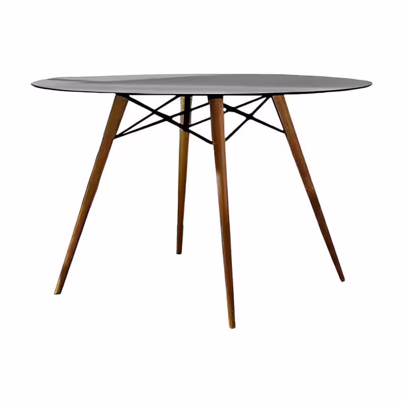 میز گرد قطر 80 صفحه pvc پایه چوبی مدل W491 نظری