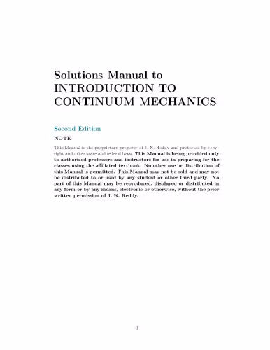 خرید و دانلود نسخه کامل کتاب Solutions Manual to An Introduction to Continuum Mechanics