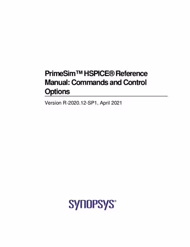 خرید و دانلود نسخه کامل کتاب PrimeSim™ HSPICE® Reference Manual: Commands and Control Options