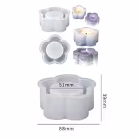 قالب سیلیکونی وارداتی جا وارمری طرح گل قطر 8 ارتفاع 4 سانت