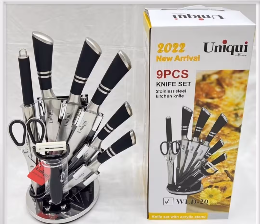 سرویس چاقو یونیک مشکی 9 تیکه مدل KF-84B
