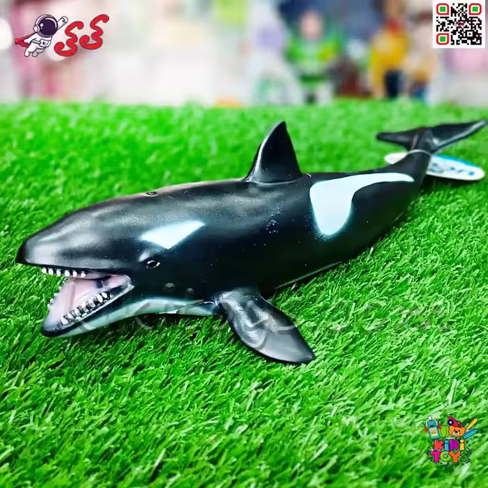 فیگور نهنگ قاتل اورکا حیوانات دریایی اسباب بازی سیلیکونی نرم Orca Whale