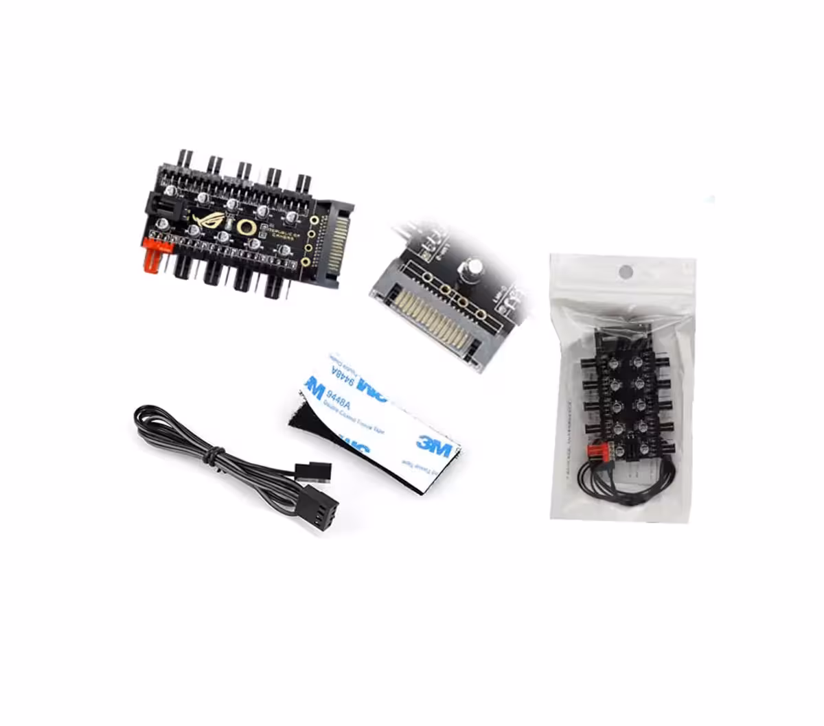 هاب 10 پورت برق فن4پین SATA