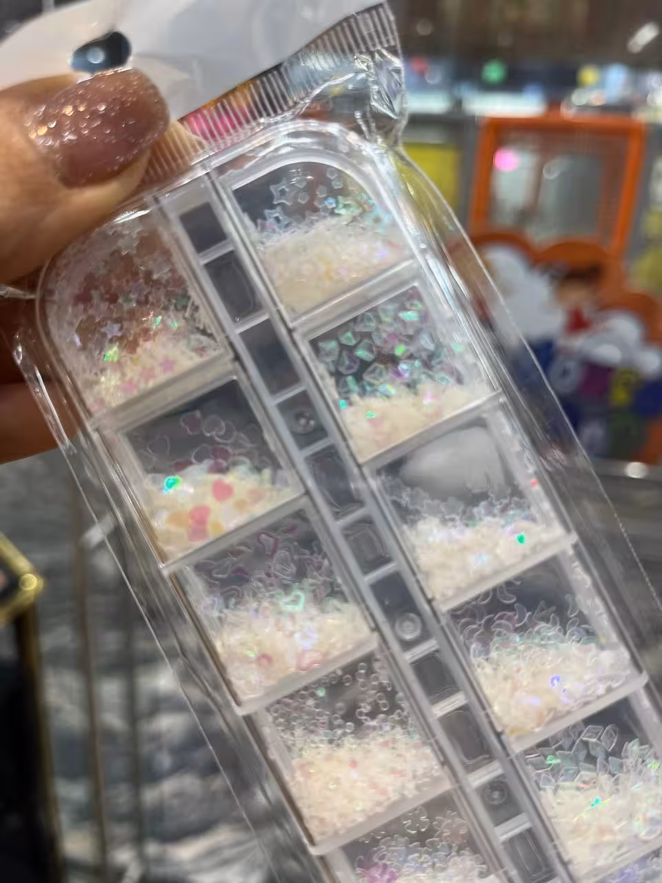 دیزاین نگین قلب، ستاره، گل وغیره هولوگرامی طرح فوکسی 12 قسمتی طراحی ناخن