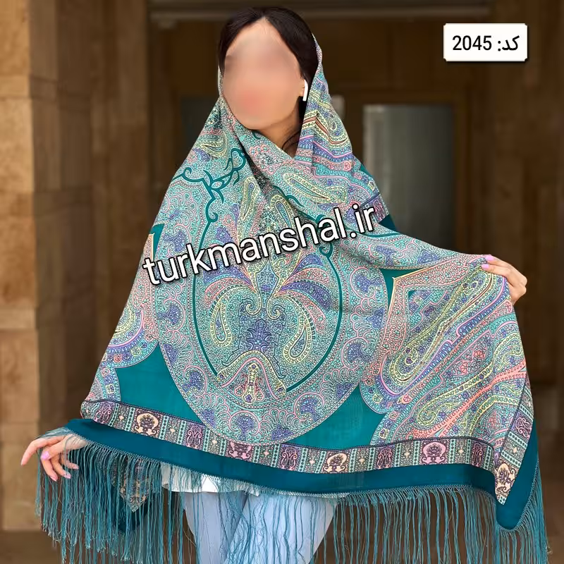 روسری ترکمن ابریشمی (ایتالیایی) کد 2045