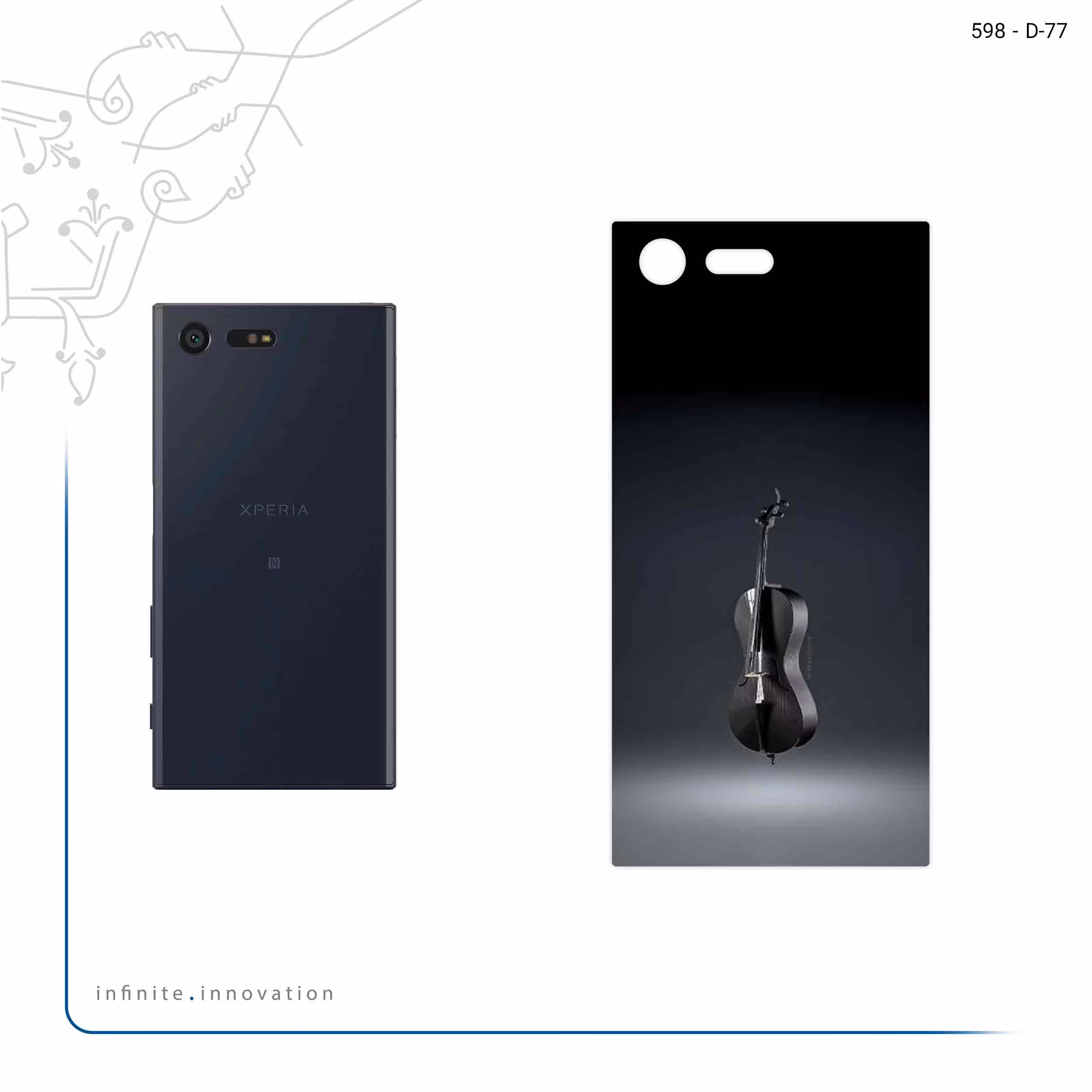 برچسب پوششی ماهوت مدل Cello مناسب برای گوشی موبایل سونی Xperia X Compact