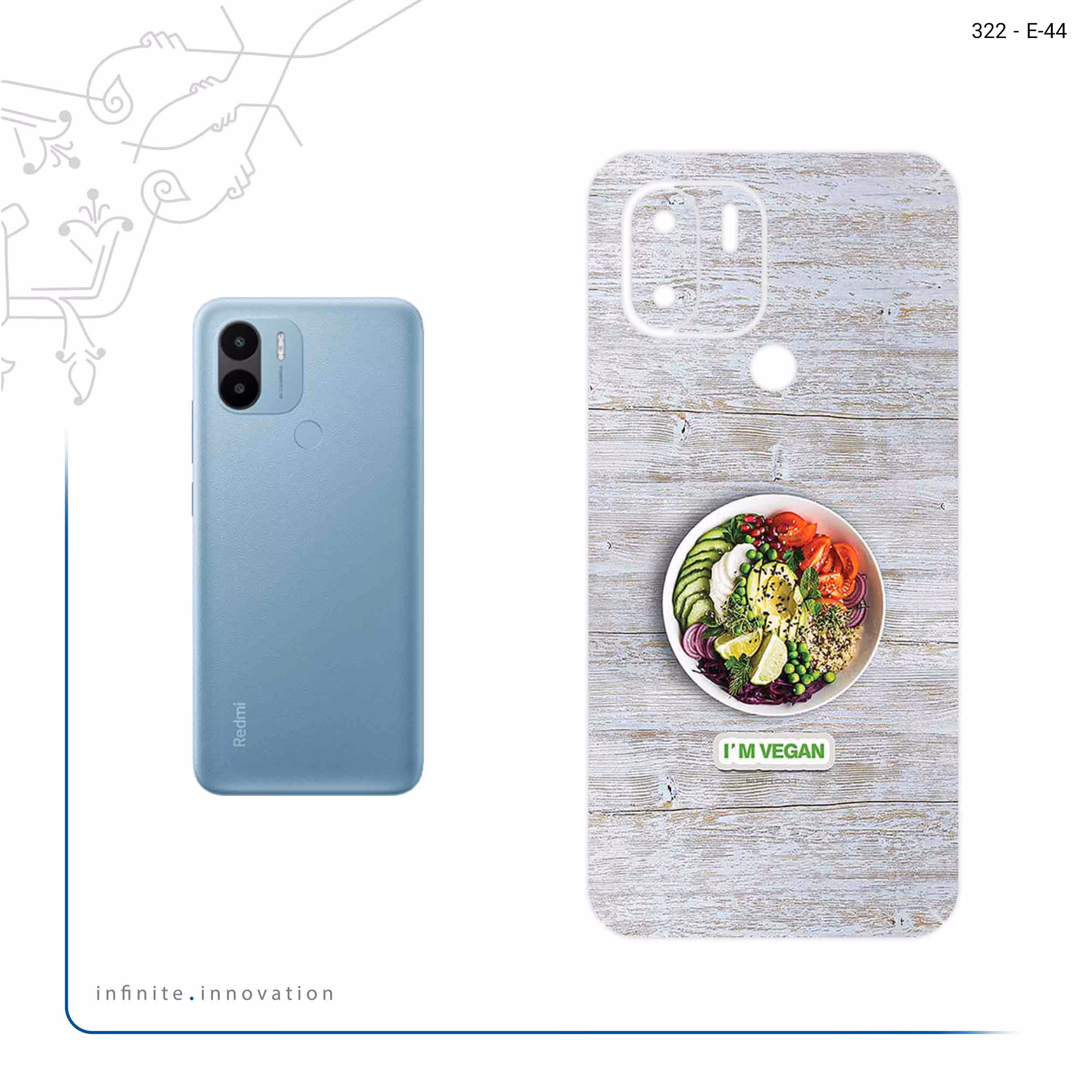 برچسب پوششی ماهوت مدل Im_vegan مناسب برای گوشی موبایل شیائومی Redmi A1 Plus