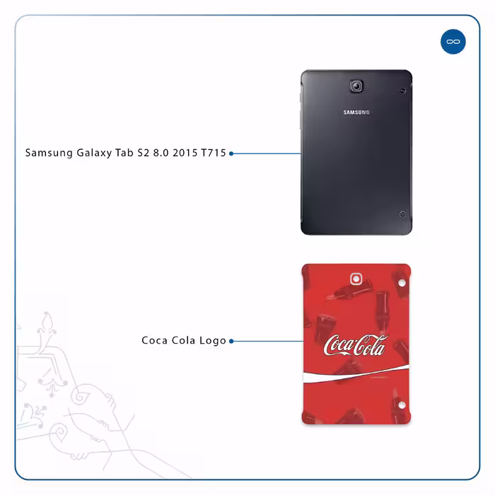 برچسب پوششی ماهوت مدل Coca-Cola-Logo مناسب برای تبلت سامسونگ Galaxy Tab S2 8.0 2015 T715
