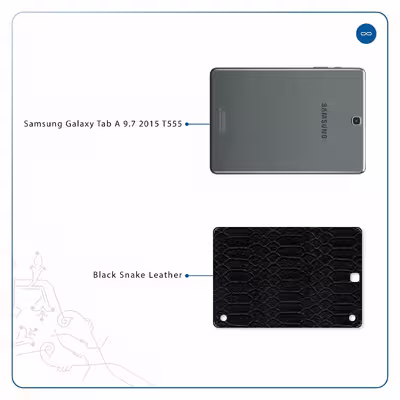 برچسب پوششی ماهوت مدل Black-Snake-Leather مناسب برای تبلت سامسونگ Galaxy Tab A 9.7 2015 T555