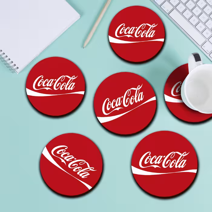 زیر لیوانی لوکسینو مدل کوکاکولا مجموعه 6 عددی