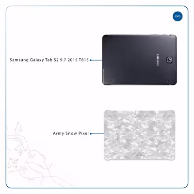 برچسب پوششی ماهوت مدل Army-Winter-Pixel مناسب برای تبلت سامسونگ Galaxy Tab S2 9.7 2015 T815