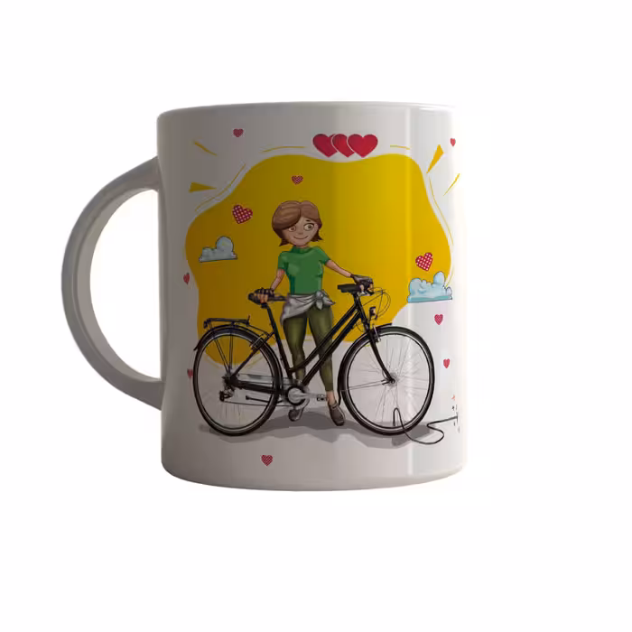 ماگ طرح زیبایی دوچرخه  کد M018