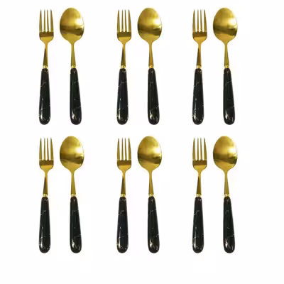 ست قاشق و چنگال غذاخوری 12 پارچه مدل ماربل کد T1