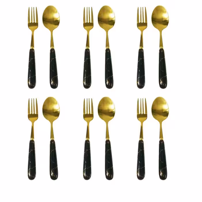 ست قاشق و چنگال غذاخوری 12 پارچه مدل ماربل کد T1