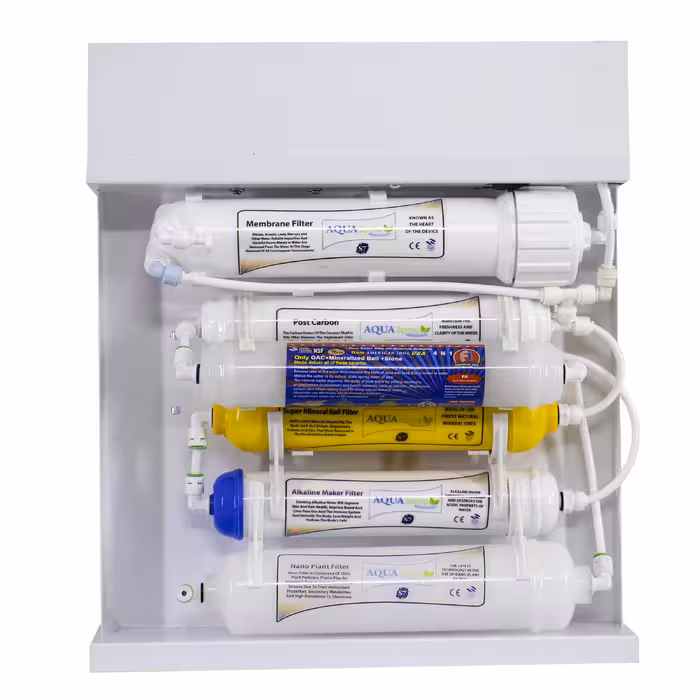 دستگاه تصفیه کننده آب آکوآ اسپرینگ مدل RO-S7-WZ 7057 به همراه مجموعه فیلتر سه عددی و رسوبگیر اسکالکس پلاس 