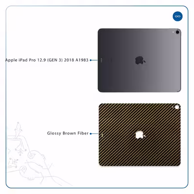 برچسب پوششی ماهوت مدل Glossy-Brown-Fiber مناسب برای تبلت اپل iPad Pro 12.9 (GEN 3) 2018 A1983