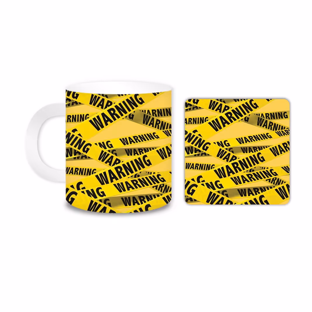 ماگ مدل warning کد 448 به همراه زیر لیوانی